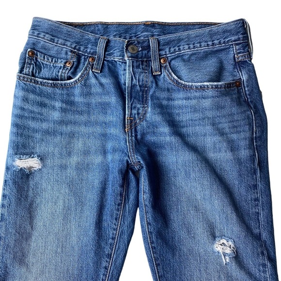 Levis 501 T Tapered Jeans Womens Size 26 Premium Denim Ankle Button Fly Mid Rise - Picture 4 of 12
